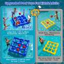 Pool Party Toys Games Set - Giant Inflatable Tic Tac Toe Float Game, Outdoor Pool Games for Adults Kids Family Pool Toys for 2-10 Players, Fun Swimming Beach Yard Activities with 10 Balls for Ages 6+