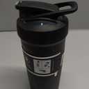 BlenderBottle Strada Shaker Cup Insulated Stainless Steel Water Bottle with Wire Whisk, 24-Ounce, Black