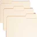 Smead SuperTab Heavyweight File Folder, Oversized 1/3-Cut Tab, Letter Size, Manila, 50 Per Box (10401)