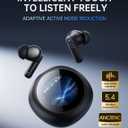 Earbuds with Screen Wireless Ear Buds Bluetooth Headphones with Built-in Mic Extra Comfort IPX5 Waterproof Headset 360 Stereo with Noise Cancellation (Black)