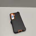 for Samsung Galaxy S24 FE Case with Belt Clip Holster,[2 Screen Protector & Kickstand] Heavy Duty Rugged 3-Layer Military Grade Drop Protection Case,Shockproof Protective Phone Cover (Black/Orange)