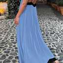PRETTYGARDEN Womens Maxi Dress 2026 Summer Sundress V Neck Spaghetti Strap Flowy Elegant Party Dresses Beach Vacation Clothes (Blue, S)
