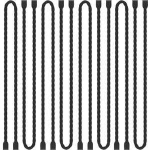 8PCS Silicone Cable Ties 18-Inch Reusable Twist Ties Steel-Core Cable Tie Straps Organizer All Purpose Bendable Cord Tie for Indoor Outdoor Bundling Holding Securing and Wrapping Cables (Black)