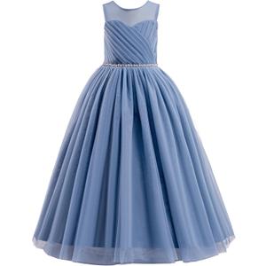 Glamulice Flower Girl Wedding Dress Tulle Long A Line Holiday Birthday Party Ball Gown Girls Formal Pageant Maxi Dresses 6Y