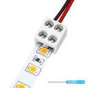 50 Pack Solderless led Strip Tape connectors Tighten Screw Terminal Blocks 2 Pin 8mm Connector Screwdriver Wire to Connector 5v 12v 24v Monochrome LED Low Voltage Strip Decorative Finishing 2P8MM