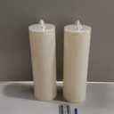 Raycare 2Pcs 4'' X 12'' Large Waterproof Outdoor Flameless Candle, Battery Operated LED Candles with Remote Control and Timer, Electric Fake Plastic Pillar Candles, Ivory