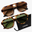 livho Trendy Polarized Square Aviator Sunglasses Women Men Square Eyewear Frame, Retro Sun Glasses for Women Men 2025 Shades