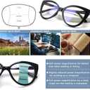 Progressive Multifocus Reading Glasses for Women Blue Light Blocking Spring Hinge Computer Multifocal Cat Eye Readers