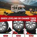 HOXWELL Leveling Blocks for RV, 2 Packs Camper Leveling Blocks System with Anti-Slip Mat, Lift Up to 6.3" Car Ramp for Changing Tires with Carry Bag, Fits Heavy Duty Dual Axle Travel Trailer RV Camper