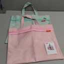 Pendancy Mesh Zipper Pouch 11x13.7 in, 2 pcs Large Double Pocket Waterproof File Bag with Handle, A4 Size Foldable Document Storage for Puzzle Project/Cross Stitch/Travel/OfficeGreen Pink