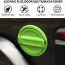 for JL Fuel Filler Door Gas Tank Cap Cover Fit for 2018-2026 Jeep Wrangler JL & Unlimited Sport Rubicon Sahara 2/4 Door, Aluminum Fuel Door Exterior Accessories(Green)