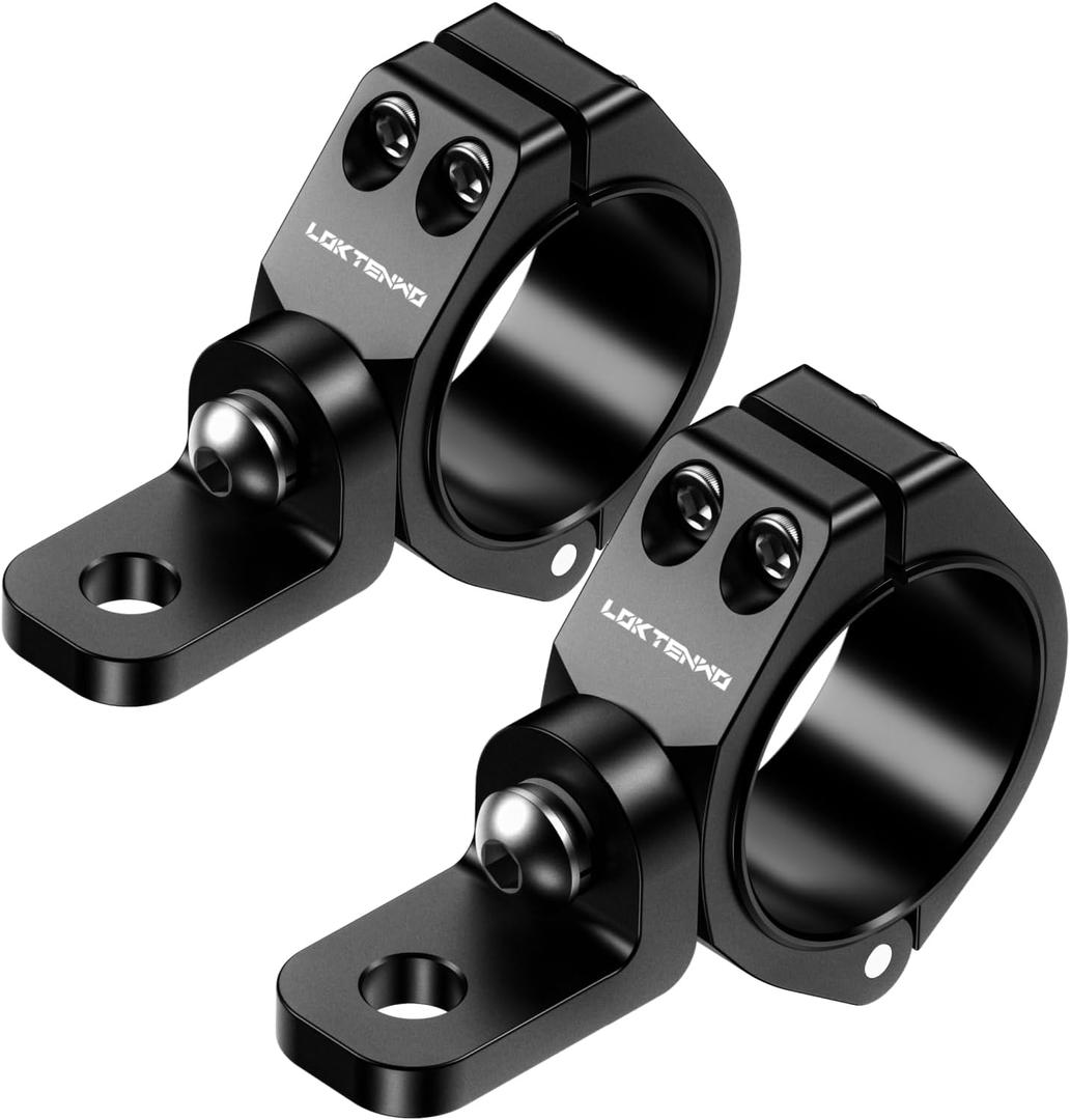 Thicken UTV LED Light Bar Mounts 2PCS, Heavy Duty CNC Aluminum 360 Adjustable Whip Light Mount Light bar Mounting Bracket, Fit 1.5''/1.75''/1.85''/2''/2.1'' Roll Cage