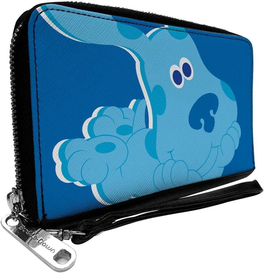 Buckle-Down Women's PU Zip Around Wallet Rectangle-Blue's Clues, 7.5"x4.5"