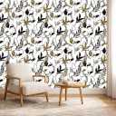 Black and Brown Leaf Peel and Stick Wallpaper 17.7in x 88.5in