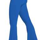 Sunzel Womens Flare Leggings No Front Seam Flare Yoga Pants with Tummy Control Crossover High Waist - 28" / 30" / 32" / 34" (Blue, M)