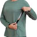 Ecavus Womens Zip Maternity Nursing Tops for Breastfeeding Long Sleeves Casual Nursing Shirts Pregnancy Mama Clothes (Medium, Heather Green)
