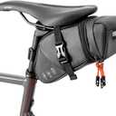 Bike Seat Bag, Expandable Bicycle Saddle Bag Under Seat, Waterproof Cycling Seat Pack for Mountain Road Bikes and Commuter, 1.5-2L (Black)