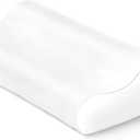Thickened Satin Pillowcase for Contour Memory Foam Pillows, 24" x 14" x 5.1"/3.5" Cervical Pillow Case, Soft Pillow Cover Only (White)