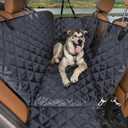 Dog Car Seat Cover for Back Seat with Mesh Window - Waterproof Dog Hammock for Car with Side Flaps, Car Door Protection - Nonslip, Scratchproof Pet Rear Seat Cover for Cars, SUVs, Trucks(Black) (Standard)