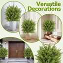 Artificial Boxwood Topiary Ball Trees with Ground Spikes UV Resistant Faux Greenery Shrubs Fake Shrubs for Outdoors, Realistic Faux Plants Bushes for Garden Porch Yard Patio Decor (Cedar Green)