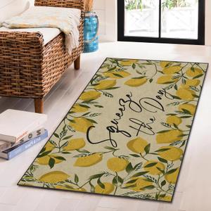 Area Rug, Washable and Non-Slip 2'x4' Tropical Yellow Lemons Fruit Summer Small Indoor Entryway Door Mat, Floor Mat Carpet for Bedroom, Kitchen, Bathroom, Laundry, Living Room Area Rug, Washable and Non-Slip 2'x4' Tropical Yellow Lemons Fruit Summer Small Indoor Entryway Door Mat, Floor Mat Carpet for Bedroom, Kitchen, Bathroom, Laundry, Living Room