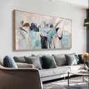 Dimpaga Abstract Wall Art Framed Ready To Hang Home Decor Artwork Wall Art Colorful Fantasy Graffiti Prints Canvas Painting For Living Room Bedroom Office Apartment Decoration 24"X48"