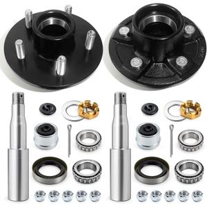 2 Sets 5 on 4.5'' Hub and #84 Spindle Kits for 3500lbs Trailer