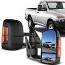 ECCPP Towing Mirrors Pair Set Replacement fit for 2003-06 for Chevy Silverado 1500 2500 HD 3500 Suburban 1500 2500 Tahoe for GMC Sierra Yukon Power Heated Signal Black Manual Telescoping Tow Mirrors, 21.7 x 14 x 14.9 inches