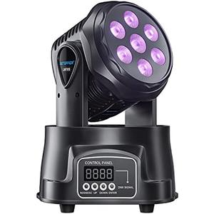 BETOPPER DJ Lights Moving Head,RGBW Mini Stage Lights Moving Head, DMX DJ Disco Lights Sound Activated, Mini Moving Heads Wash Light for Christmas, Parties, Club, Concert, Wedding, Disco Events, 7x8W