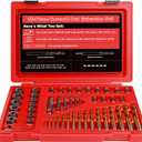 53 Pcs Spiral Screw Extractor Bolt Extractor Set, 6542/4341 HSS Left Hand Drill Bit Set, Easy Out Bolt Extractor Set Multi-Spline Stripped Bolt Remover for Broken Rusted Nuts Bolts Screw