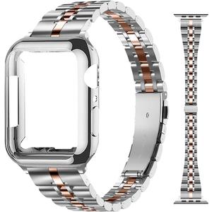 Slim Metal Bands Compatible with Apple Watch 40mm 38mm 41mm 42mm 44mm 45mm, Metal Stainless Steel Chain Strap for Women iWatch Series 9 8 7 6 5 4 3 2 1 SE