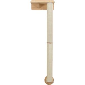 TRIXIE Wall Set 1, Indoor Wall Mounted Cat Scratching Post for Elevated Fun, Climb to Perch, Jumping Platform, Natural