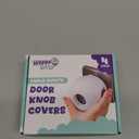 Child Safety Door Knob Cover (4 Pack) Hard-to-Remove Dual-Lock Door Handle Covers for Kids - Reusable Baby Proof Door Knob Locks - Installs Easily, No Tools Needed (White)