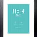 LaVie Home 11x14 Picture Frame, 11 x 14 Frame Display Pictures 8x10 with Mat or 11x14 Without Mat, Stable and Sturdy Black Frame and Polished Plexiglass, Horizontal and Vertical Format of The Walls