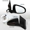 Right Passenger side Mirror Fits 2014-2018 Toyota Corolla Sedan/Hatchback with Power Glass without Heated without Turn signals without Blind Spot Match Black Replace 8791002F81(3Pins)