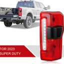 Halogena Tail Lights w/Blind Spot(Module NOT Included) Compatible with 2023-2025 Ford F250 F350 F450 Super Duty TailLight Rear Brake Lamp Signal Assembly Right Passenger Side PC3Z13404B RH
