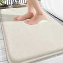 OLANLY Thick Memory Foam Bath Mat Rug 30x20, Extra Soft Absorbent Bathroom Rug, Quick Dry Bath Mats, Non-Slip, Machine Washable Carpet for Bathroom, Tub and Shower, Home Decor Accessories, Ivory