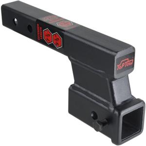 TOPTOW Trailer Receiver Hitch Extender Adapter 4" Drop/Riser, 8" and 10" Extension Length, 2" Shank, 7500lbs Towing Capacity, Matte Black