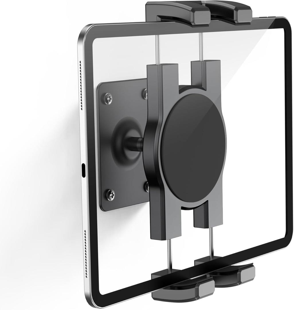 Tablet Wall Mount, 360 Rotating iPad Wall Mount Holder, Compatible with 4.7"-12.9" Tablets Including Phones, iPad Pro/Mini/Air, Samsung, Kindle, Galaxy Tab - Ideal for Gym, Kitchen, Work Use