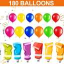 Foilswirl 96pcs Art Paint Birthday Party Decorations Kit, Colorful Painting Balloons Back to School Photo Backdrop for Art Classroom Painting Birthday Graduation Party(Paint Tube)