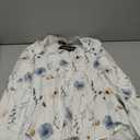 Wrinkle-Resistant Women's Button Down Shirts 2026 Spring Business Floral Prints Long Sleeve Casual Tops with Pockets, S