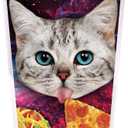 Funny Cute Galaxy Cat Pizza Travel Coffee Mug Insulated Tumbler with Wrap Lid and Stainless Lined for Women Men Birthday, 14 OZ