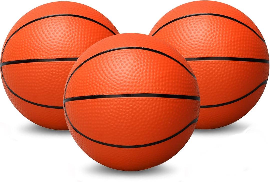Amarlozn 5" Mini Foam Basketball Set, 3 PCS Orange, Ideal for Kids, Toddlers, Beach, Pool, Indoor & Outdoor Play