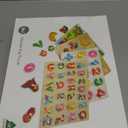 GRINNNIE Wooden Peg Puzzle for Toddlers 3 4 5 Years Old, 4 PCS Montessori Educational Learning Puzzles Set-Numbers, Letters, Animals and Fruits, Great Preschool Gifts for Girls and Boys