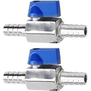 Stainless Steel Shut Off Valve 5/16" Hose Barb Ball Valve for Water Fuel Air (Pack of 2)