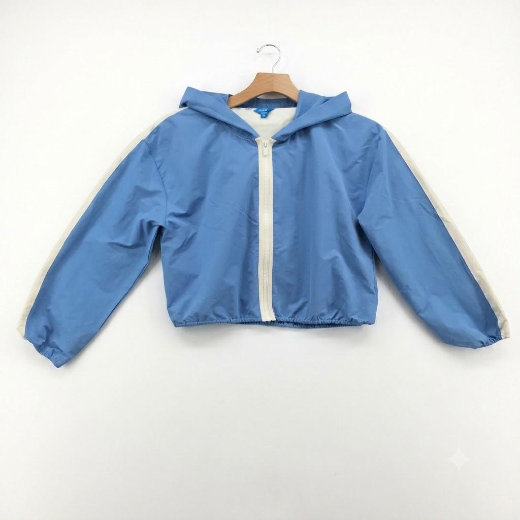 Prince Pickle Ball Cropped Hoodie Jacket Womens Medium Blue Zip Up Crew Neck Casual