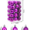 30ct Christmas Ball Ornaments, 2.36" Shatterproof Christmas Tree Decorations, Perfect Hanging Ball for Indoor/Outdoor Holiday Party Decor (Purple)