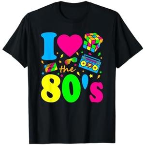 I Love The 80's Eighties Party Dress Retro T-Shirt, 3X