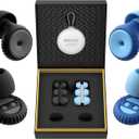 Noise Cancelling Earplugs 2 Pairs for Sleeping, Travel, Office - Soft Silicone Earplugs, 35dB Noise Reduction, Comfortable, Reusable, Multiple Sizes XS/S/M/L for Snoring, Focus & Study - Black & Blue