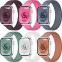 6 Pack Silicone Stretchy Solo Loop Bands Compatible with Apple Watch Band